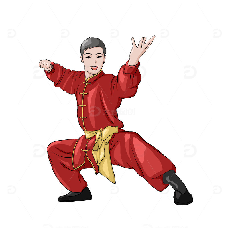 源文件下载【趣麦麦图】武术传统文化人物手绘元素