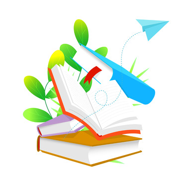 卡通教育培训书本矢量插画