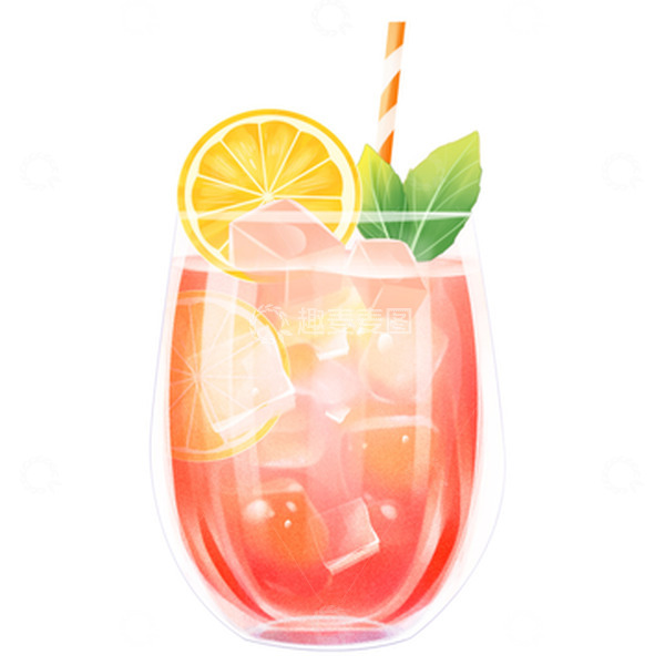 夏天水果冷饮清爽柠檬茶元素