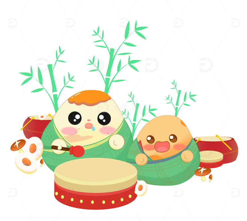 源文件下载【趣麦麦图】粽子端午节手绘咸鸭蛋场景