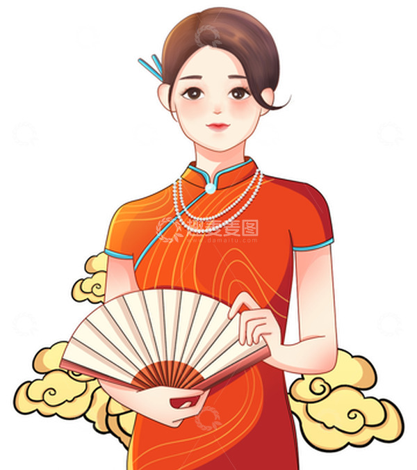 源文件下载【趣麦麦图】复古国潮人物元素