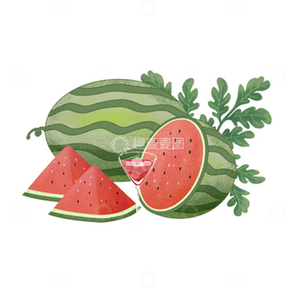 源文件下载【趣麦麦图】夏天西瓜冰饮料