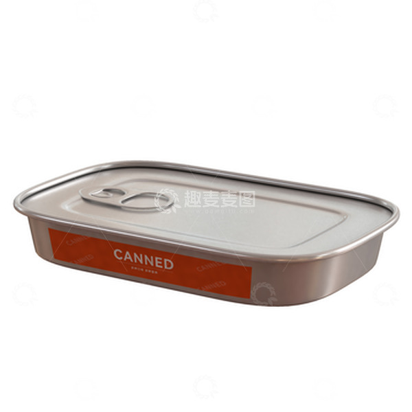 源文件下载【趣麦麦图】c4d建模罐头可编辑铁盒罐头