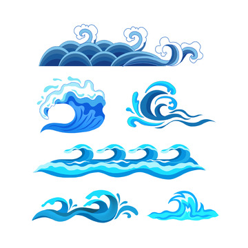 端午海浪浪花水花溅起元素