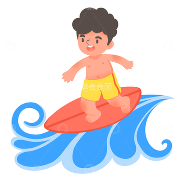 源文件下载【趣麦麦图】夏季冲浪男孩