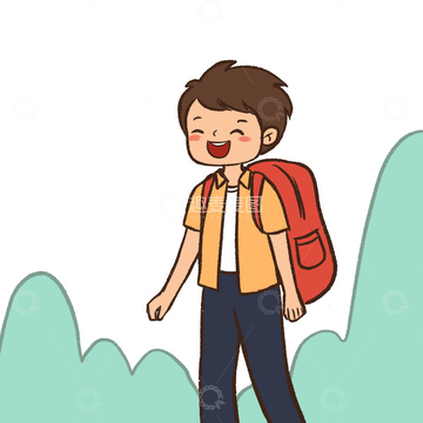 源文件下载【趣麦麦图】-夏季出游行李背包