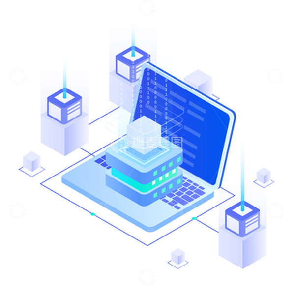 源文件下载【趣麦麦图】-科技未来笔记本设备光效电路装饰元素