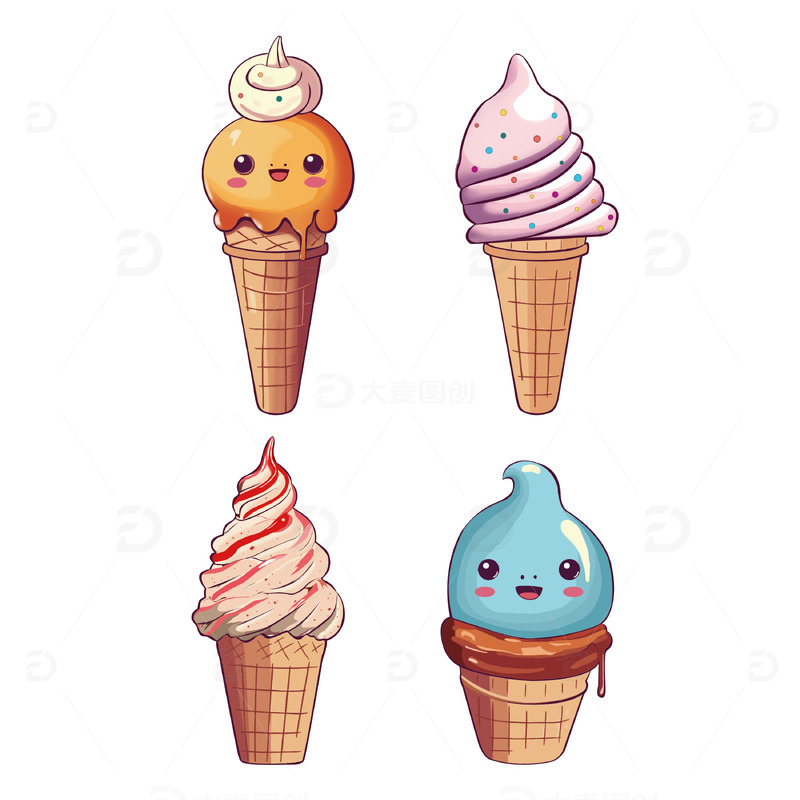 源文件下载【趣麦麦图】卡通手绘冰淇淋