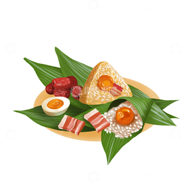 源文件下载【趣麦麦图】-端午节蛋黄肉粽咸鸭蛋红枣五花肉