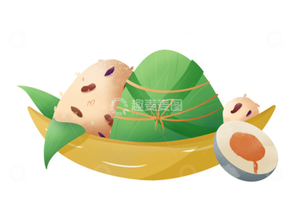 源文件下载【趣麦麦图】咸鸭蛋搭配粽子插画组合
