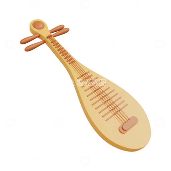 源文件下载【趣麦麦图】-3D乐器卡通琵琶
