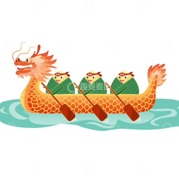 源文件下载【趣麦麦图】端午节手绘卡通赛龙舟元素