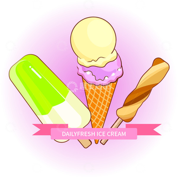 源文件下载【趣麦麦图】彩色手绘雪糕冰淇淋冰饮元素