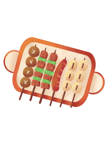 手绘烤肉烤串烧烤美食