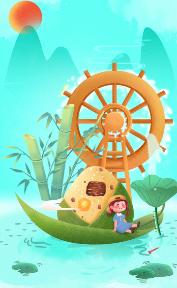 六月端午节海报背景