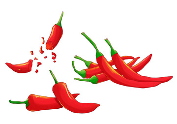 手绘蔬菜调料辣椒元素