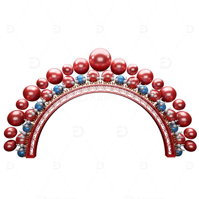 源文件下载【趣麦麦图】3D立体传统京剧盔头中国风元素