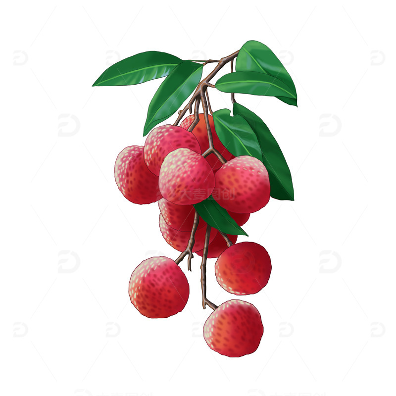 源文件下载【趣麦麦图】手绘夏日水果荔枝小清新