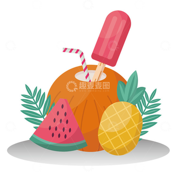 源文件下载【趣麦麦图】夏季水果冰棍