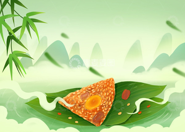 源文件下载【趣麦麦图】端午节粽子海报背景