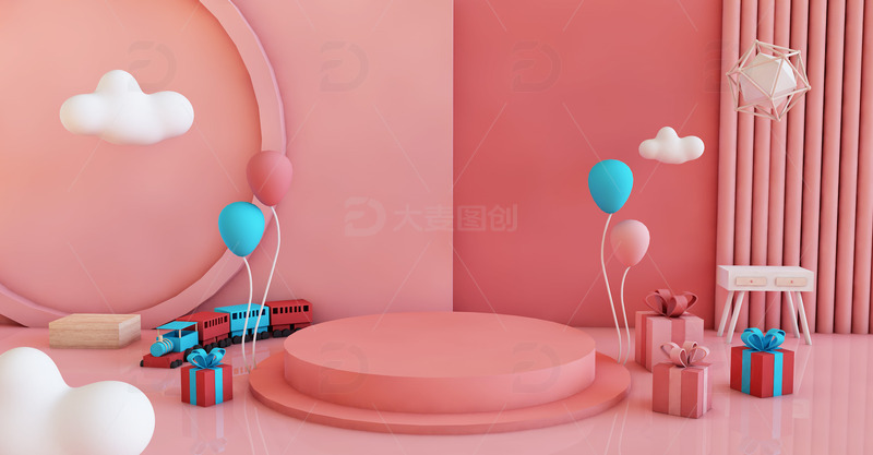 618电商C4D促销海报背景