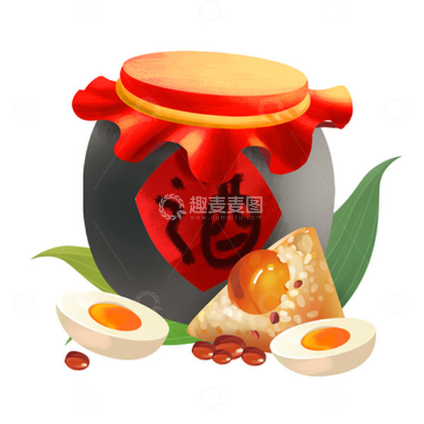 源文件下载【趣麦麦图】端午节酒水粽子元素