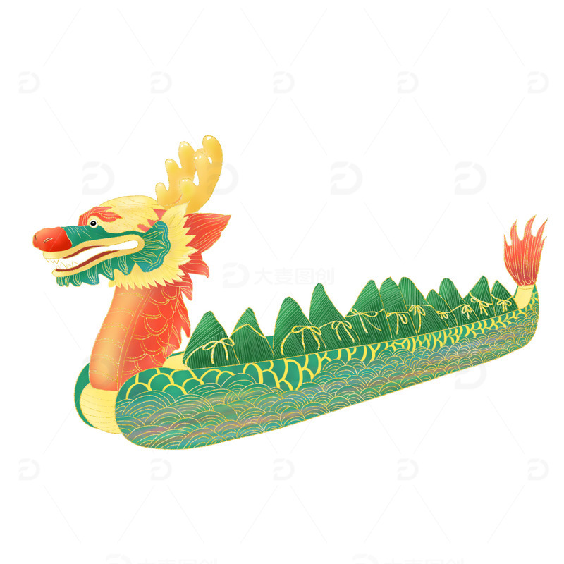 端午龙舟粽子元素