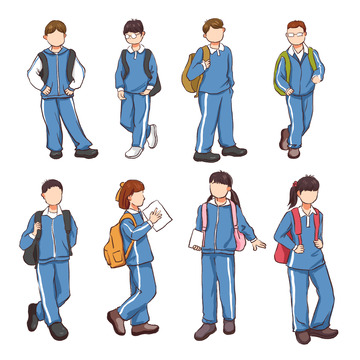 学校学生校服书包学习