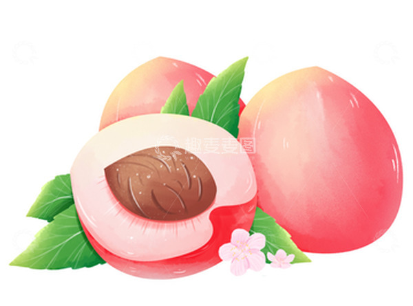 源文件下载【趣麦麦图】夏天水果小清新水蜜桃元素