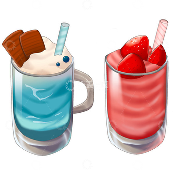 源文件下载【趣麦麦图】卡通手绘夏季冰沙冷饮免抠元素
