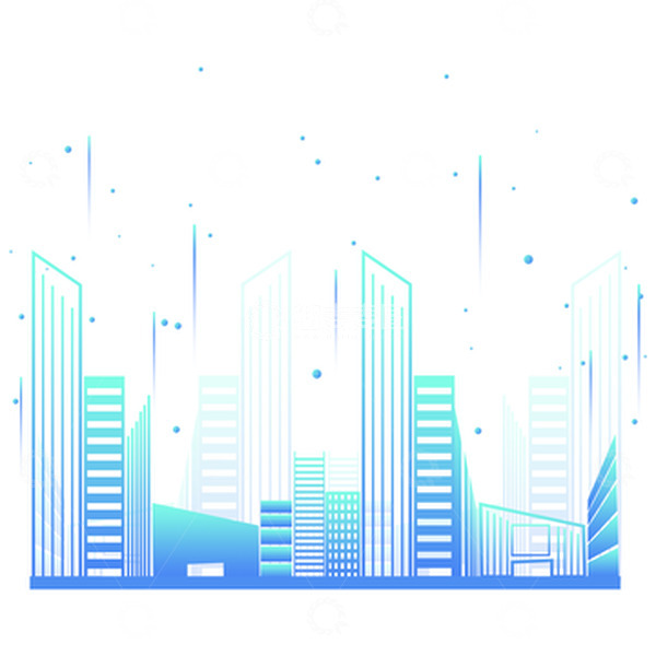 源文件下载【趣麦麦图】-蓝色渐变科技风建筑装饰元素