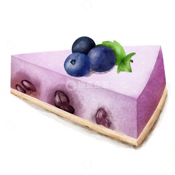 源文件下载【趣麦麦图】手绘水彩水果蛋糕