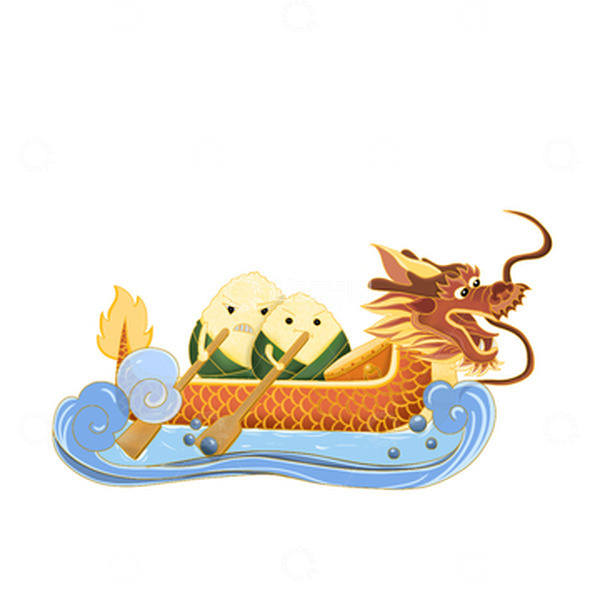 源文件下载【趣麦麦图】手绘端午龙舟