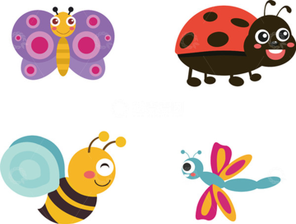 源文件下载【趣麦麦图】-矢量昆虫卡通元素