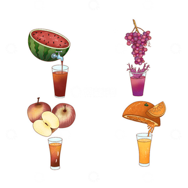 源文件下载【趣麦麦图】手绘水果冷饮 西瓜