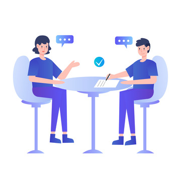 扁平渐变商务职场办公人物