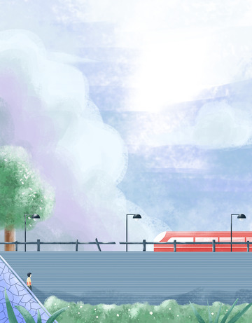 夏至夏季蓝天白云背景