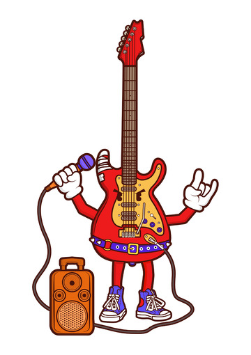 潮流卡通摇滚电吉他