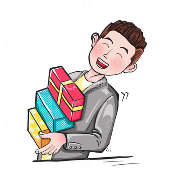 源文件下载【趣麦麦图】618购物人物男手绘插画元素