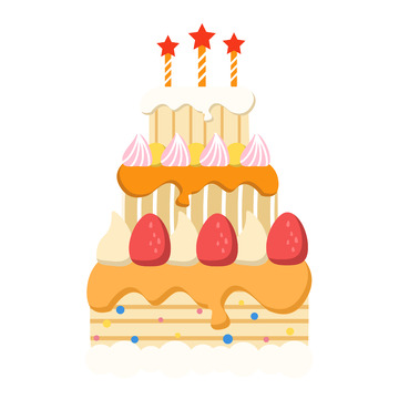 卡通可爱星星节日蛋糕生日庆祝