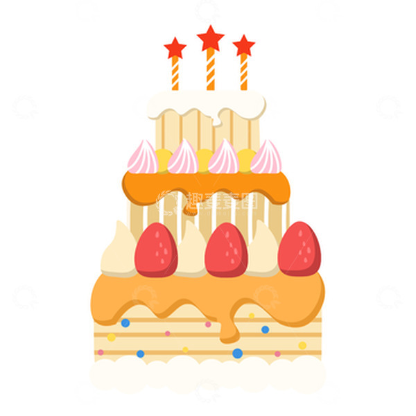 源文件下载【趣麦麦图】-卡通可爱星星节日蛋糕生日庆祝