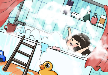 浴室儿童玩耍背景