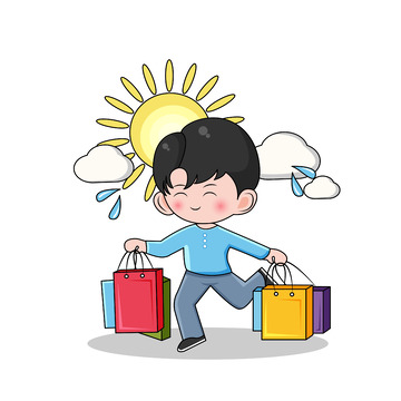 618购物人物场景矢量插画元素