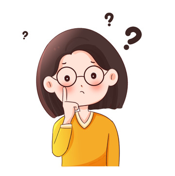 女孩思考问题元素