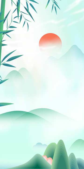 端午节插画手绘背景