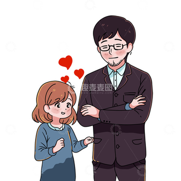 源文件下载【趣麦麦图】父亲节女儿父亲林间亲子场景感恩父亲