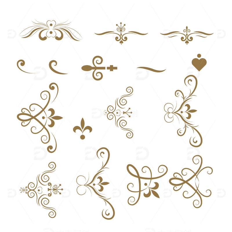 源文件下载【趣麦麦图】欧式古典小清新花纹花边边框