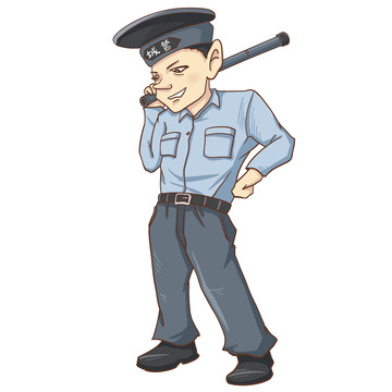 卡通手绘城市城管