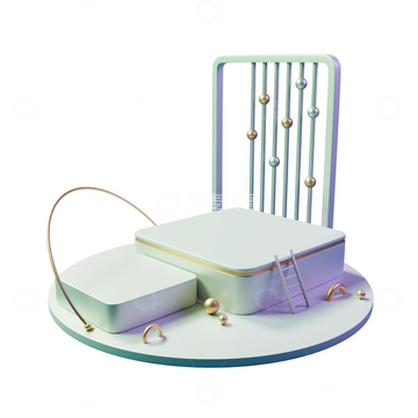 源文件下载【趣麦麦图】3D立体白色电商展台海报背景元素