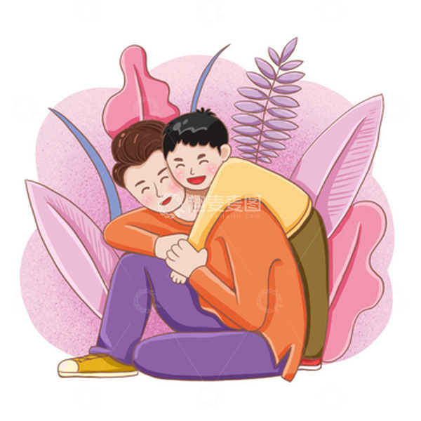 源文件下载【趣麦麦图】父亲节扁平人物场景插画